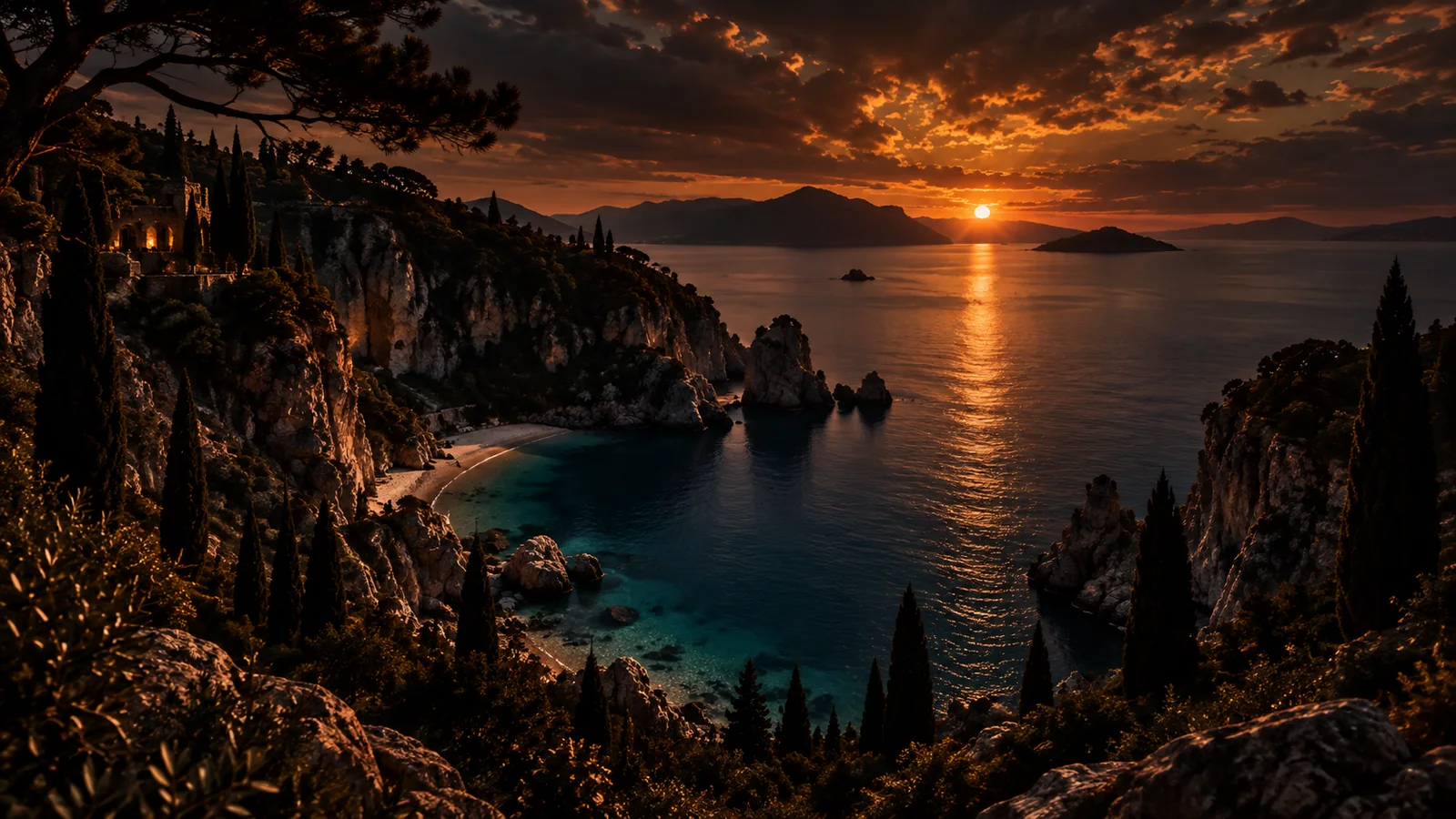 Secret Adriatic coast at sunset