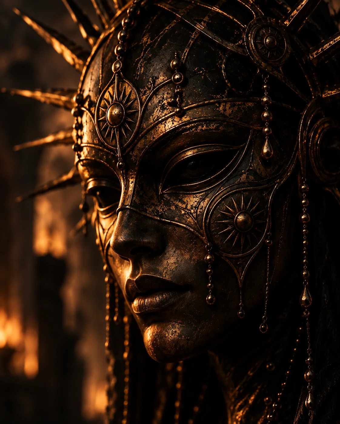 Masked ceremonial portrait